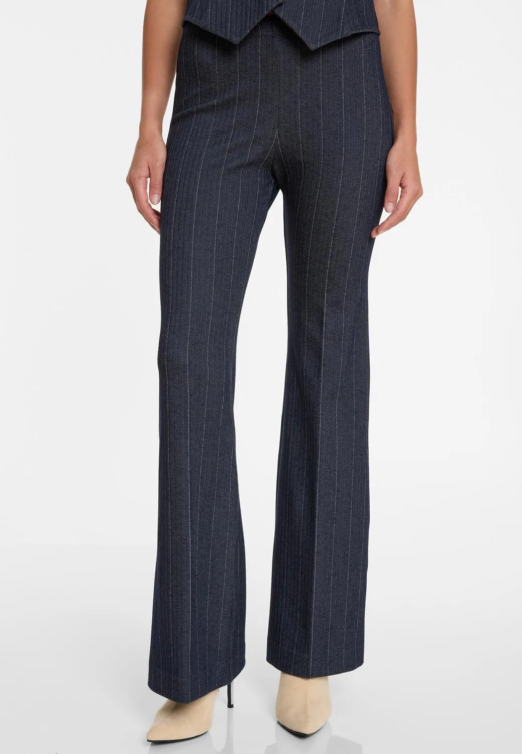 Ana Alcazar Apori pantaloni svasati taglie 34-44 gessato blu
