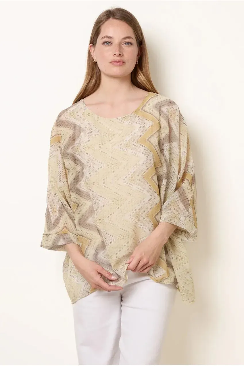 Blue Vanilla Zig Zag top donna giallo limone taglia unica