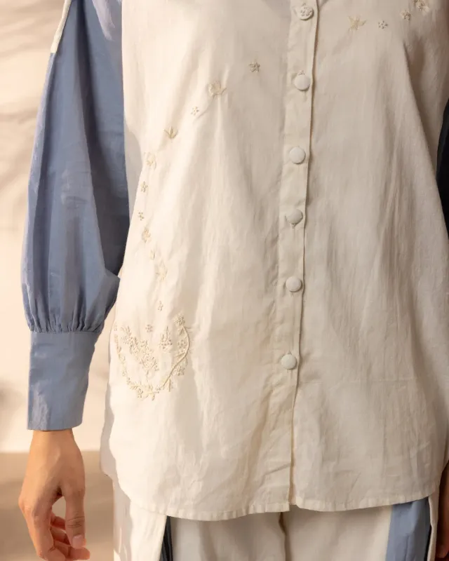 Our Dve Breeze camicia azzurra beige taglia unica
