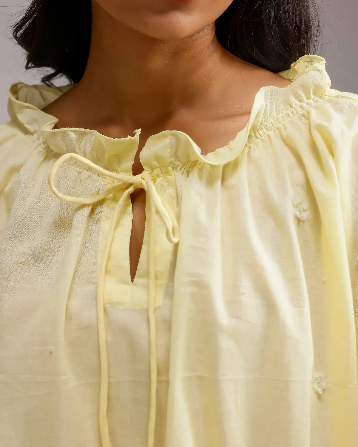Our Dve Whisper top giallo limone taglia unica