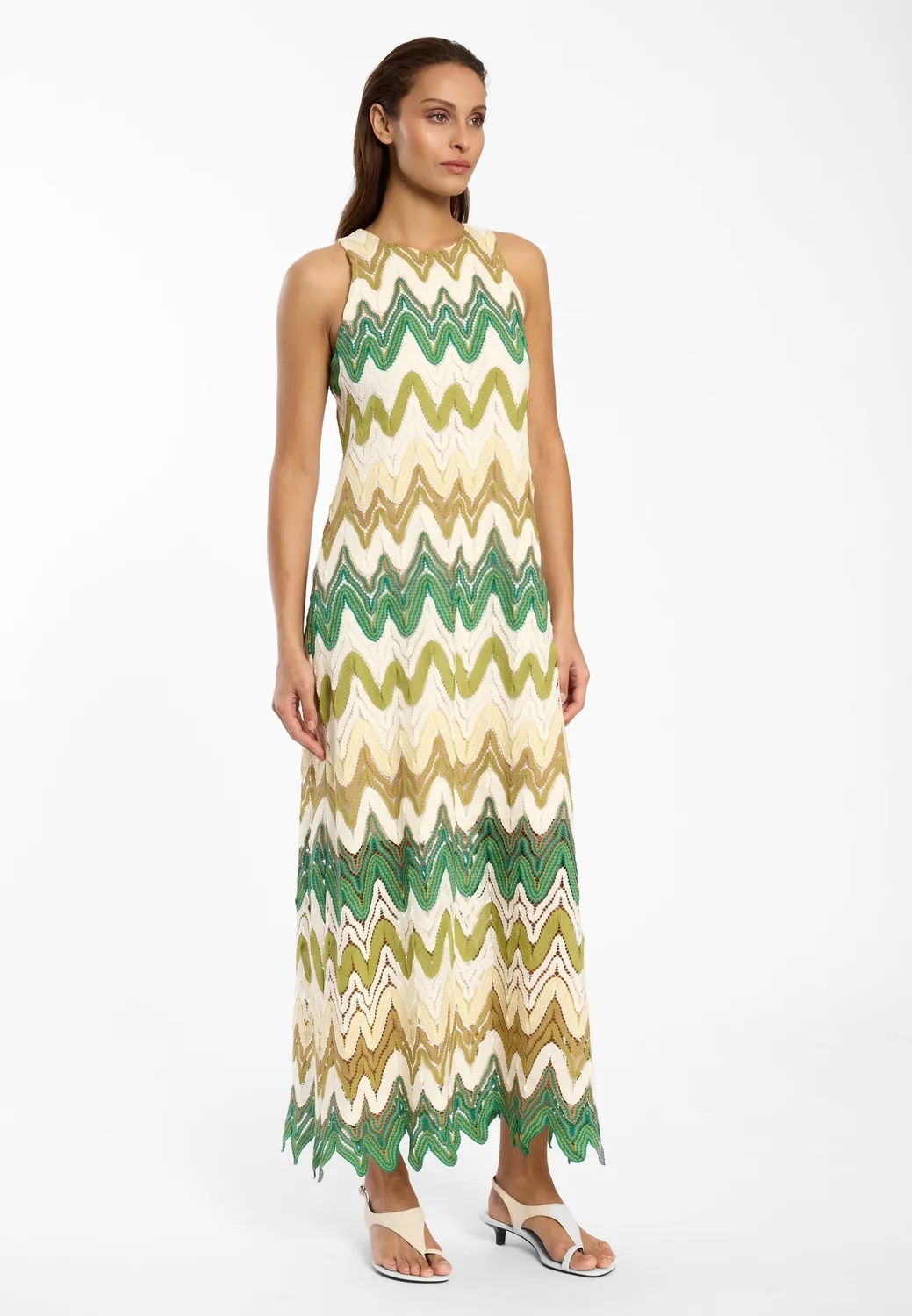 Ana Alcazar Dimra maxi abito maglia verde