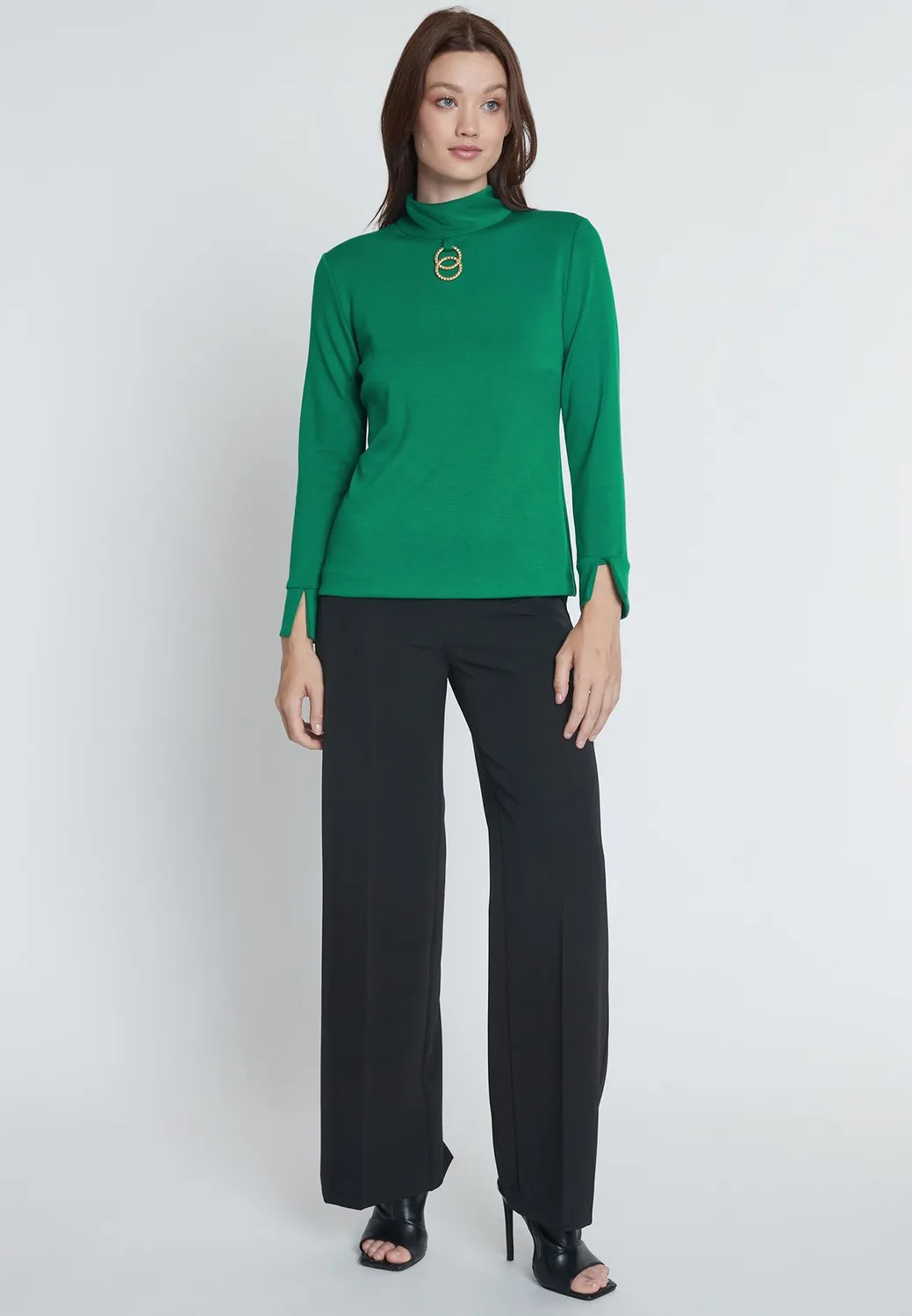 Ana Alcazar Meolis top lupetto verde corto