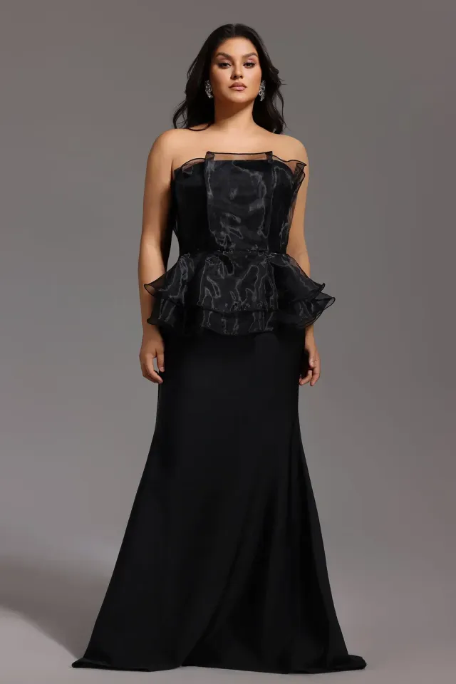 Bella Barnett Oria abito maxi bandage nero a sirena