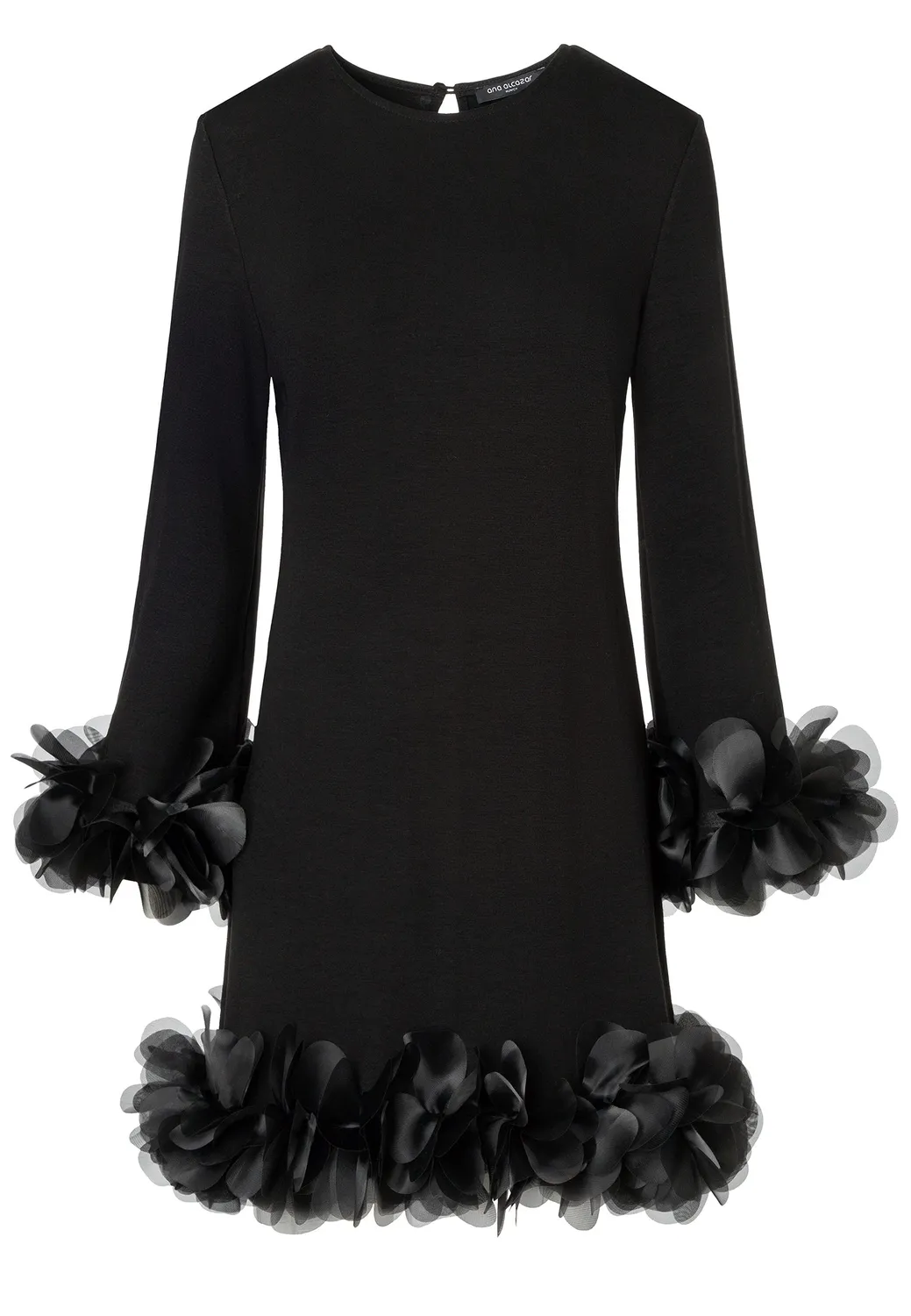 Ana Alcazar Engy abito nero fiori organza