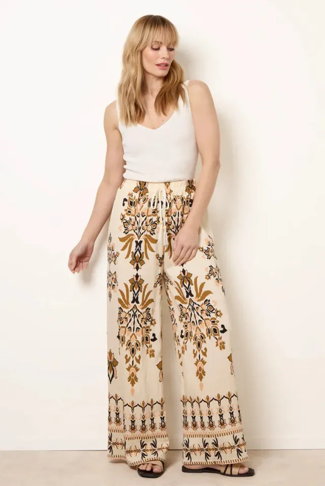 Goddiva Blue Vanilla pantaloni marroni gamba larga S/M