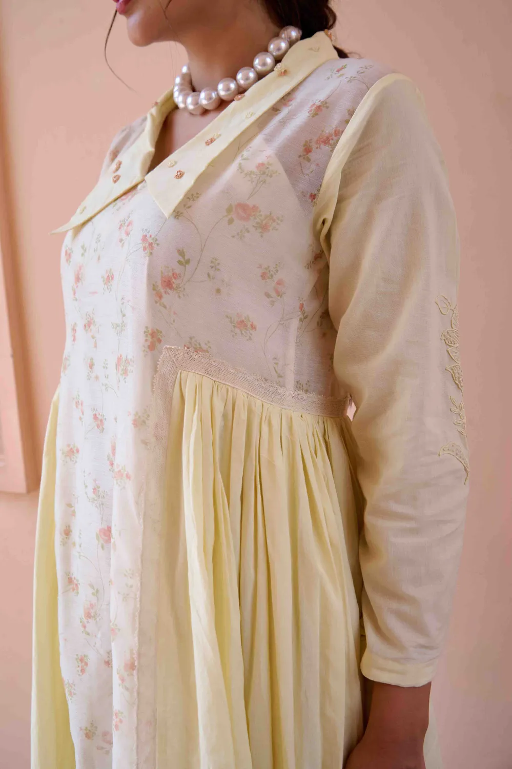 Our Dve Esme abito giallo lungo cotone