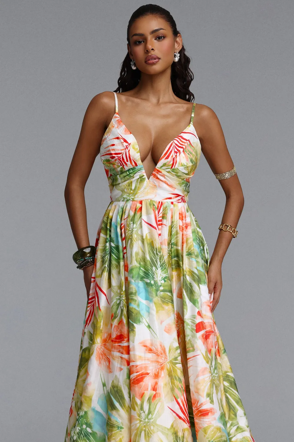Bella Barnett Kamaria abito maxi floreale spalline