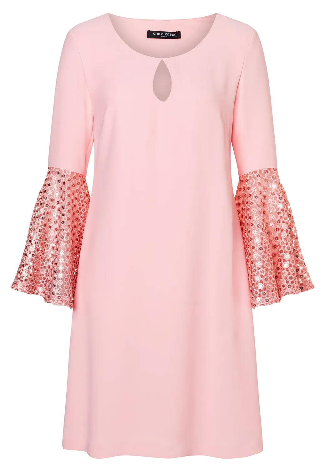 Ana Alcazar Dalya abito tunica rosa pizzo maniche