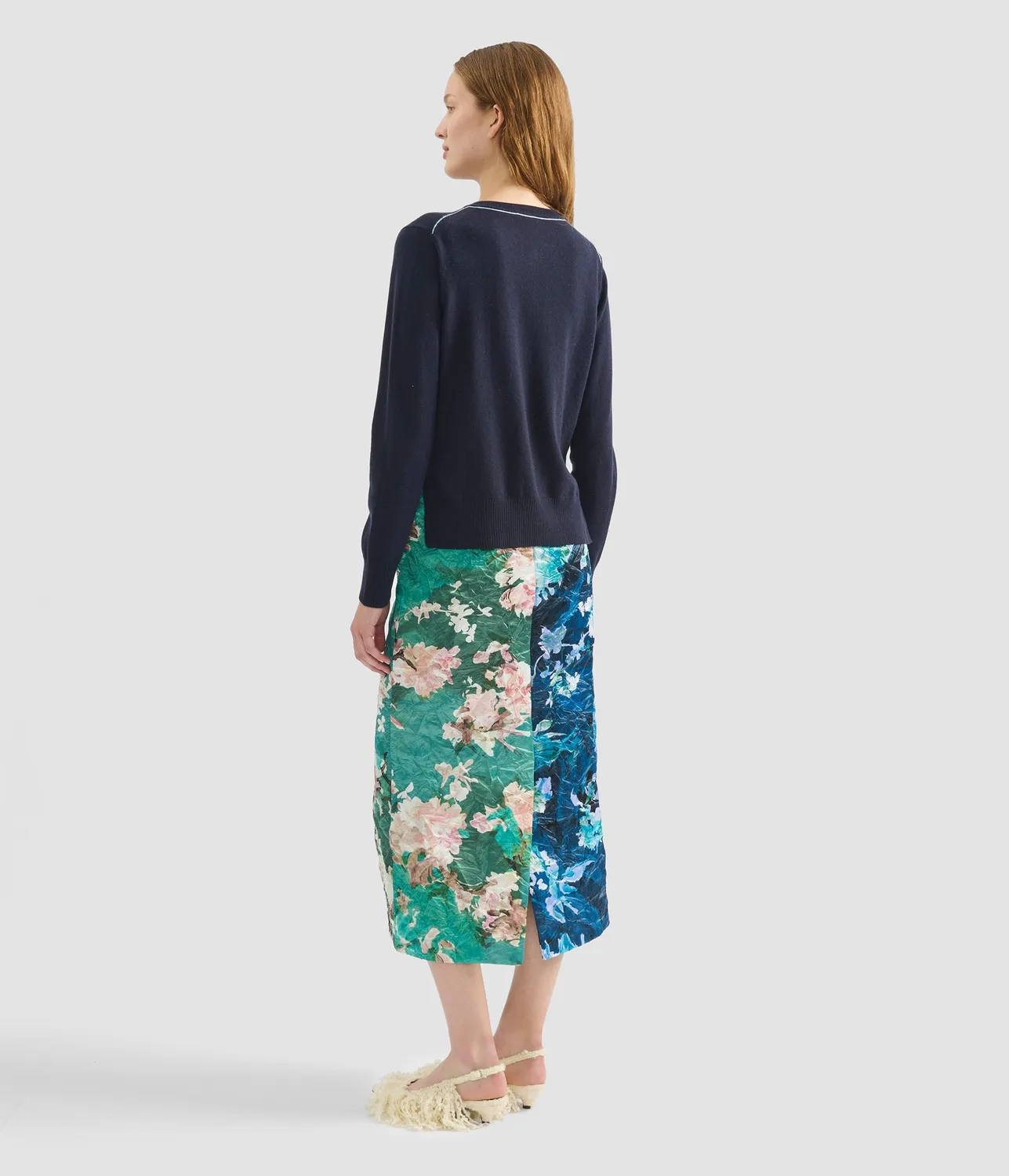 Erdem Cashmere Crew Neck Cardigan cardigan cashmere navy