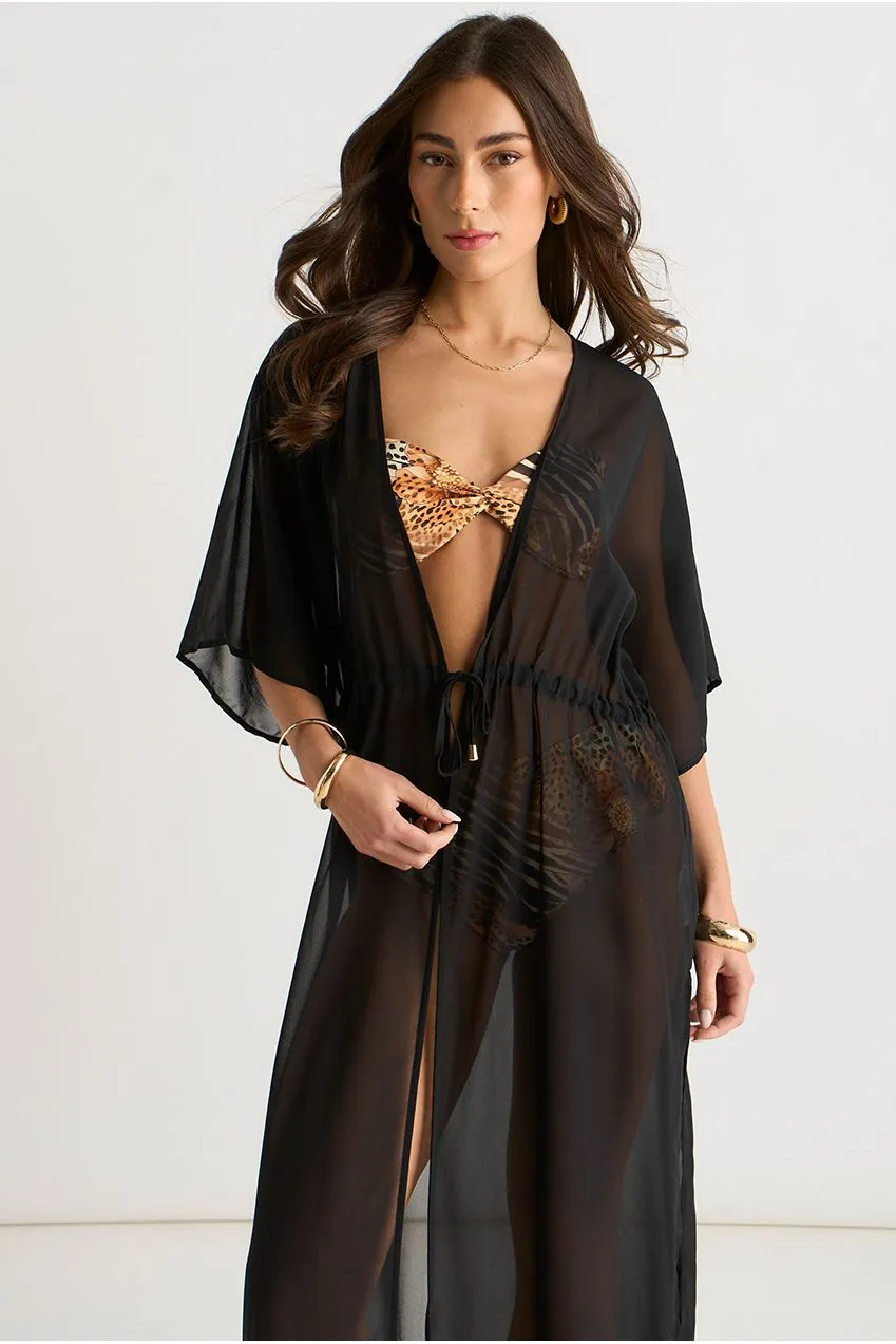 Gini London kimono mare nero leggero