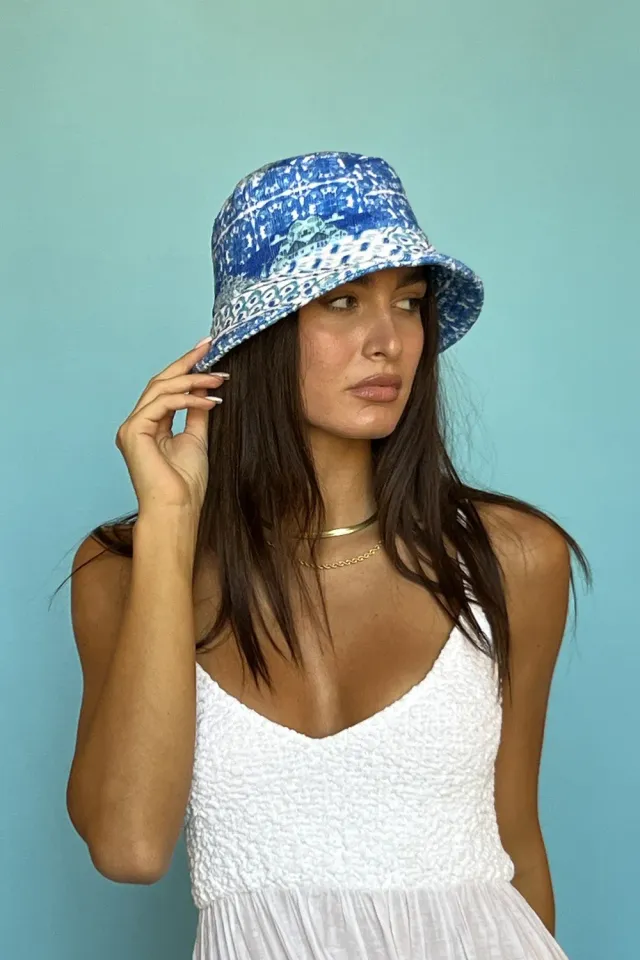 Antica Sartoria Maioliche DW033 cappello blu spiaggia