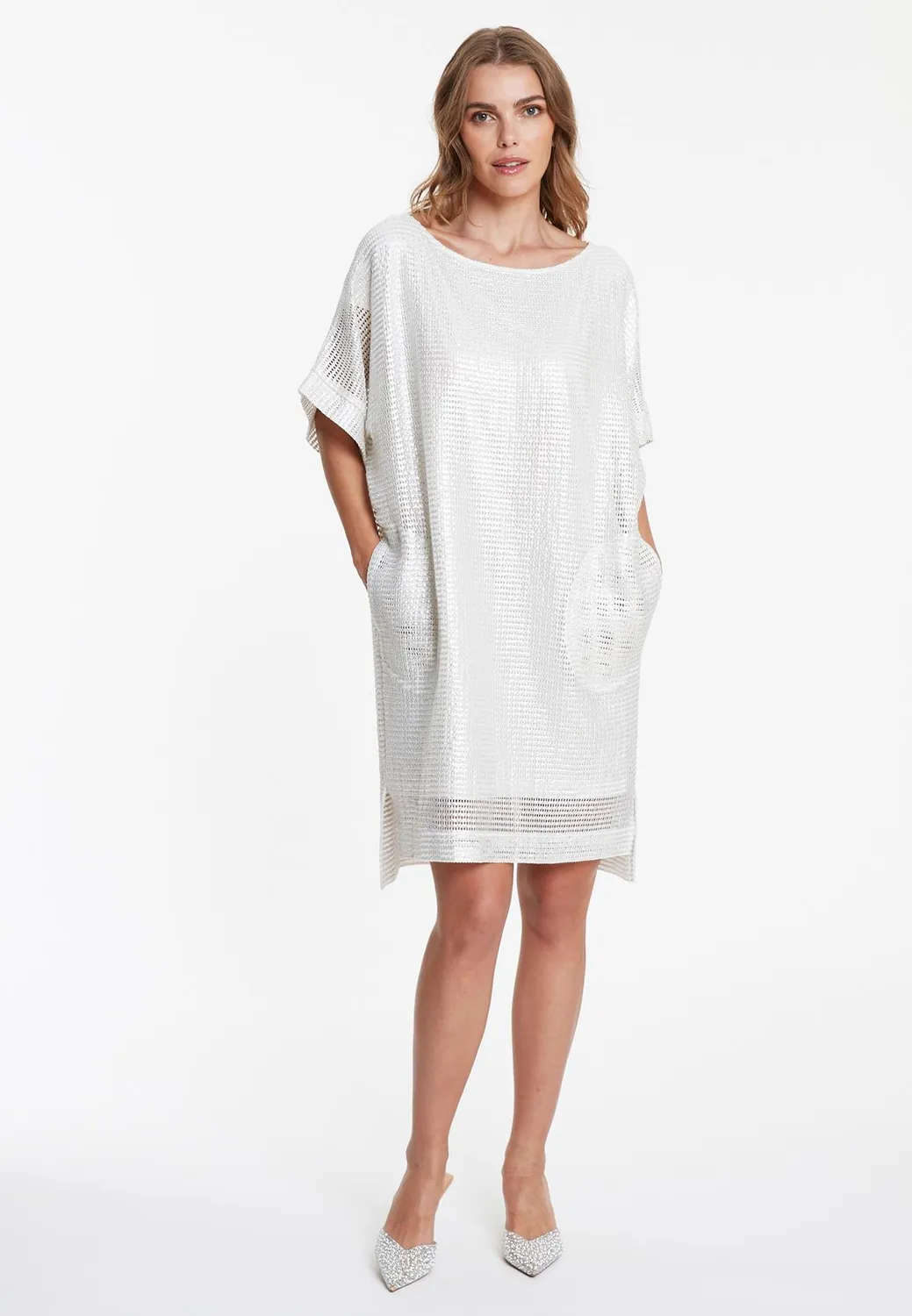Ana Alcazar Wahea abito oversize mesh bianco