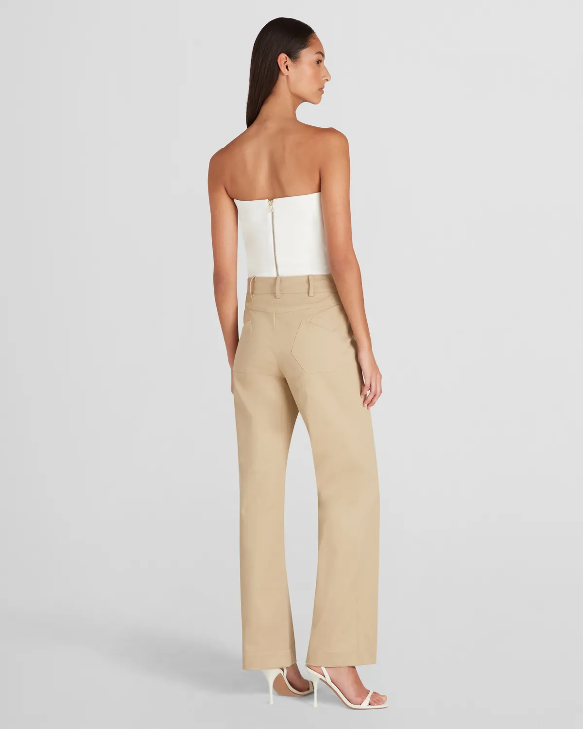 Violante Nessi Rufino pantaloni beige velluto cotone