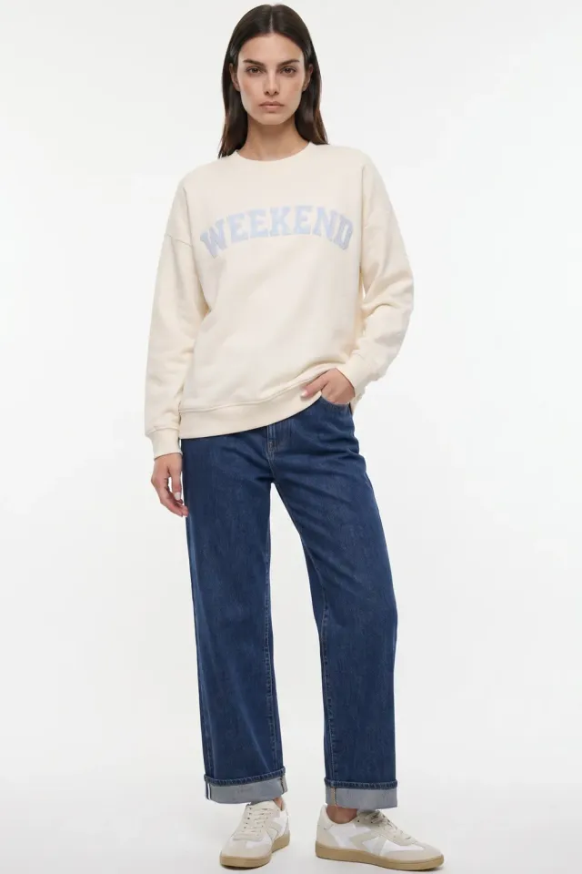 Aftershock London Weekend felpa avorio cotone S/M M/L