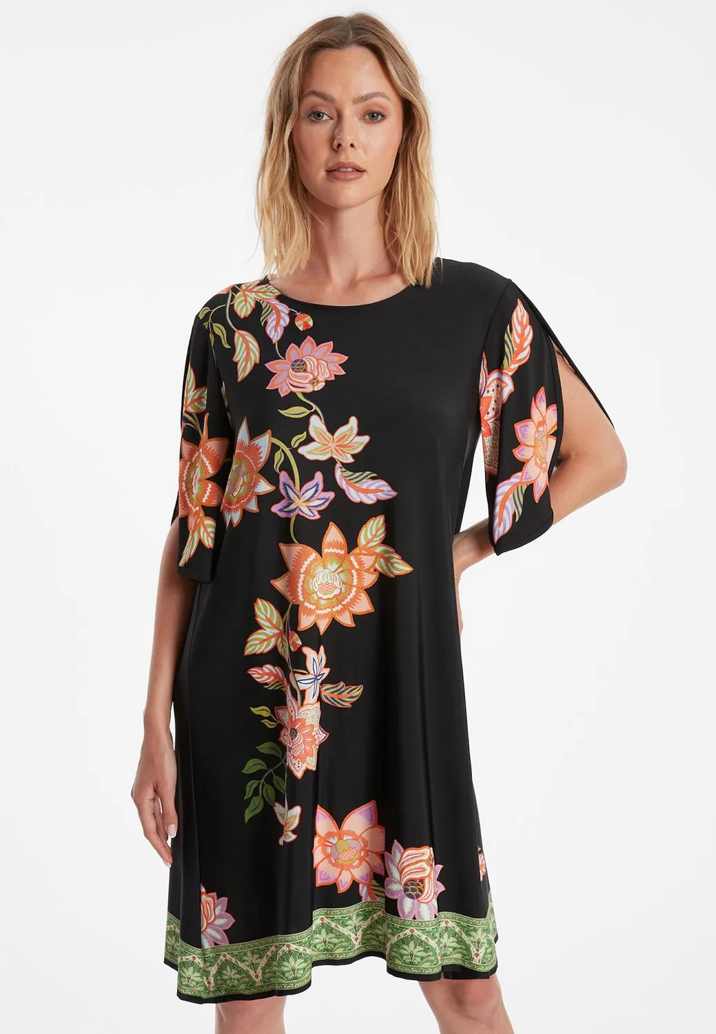 Ana Alcazar Zira vestito jersey fantasia corto