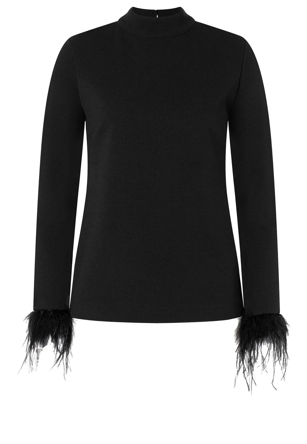 Ana Alcazar Afimy top nero elegante con piume