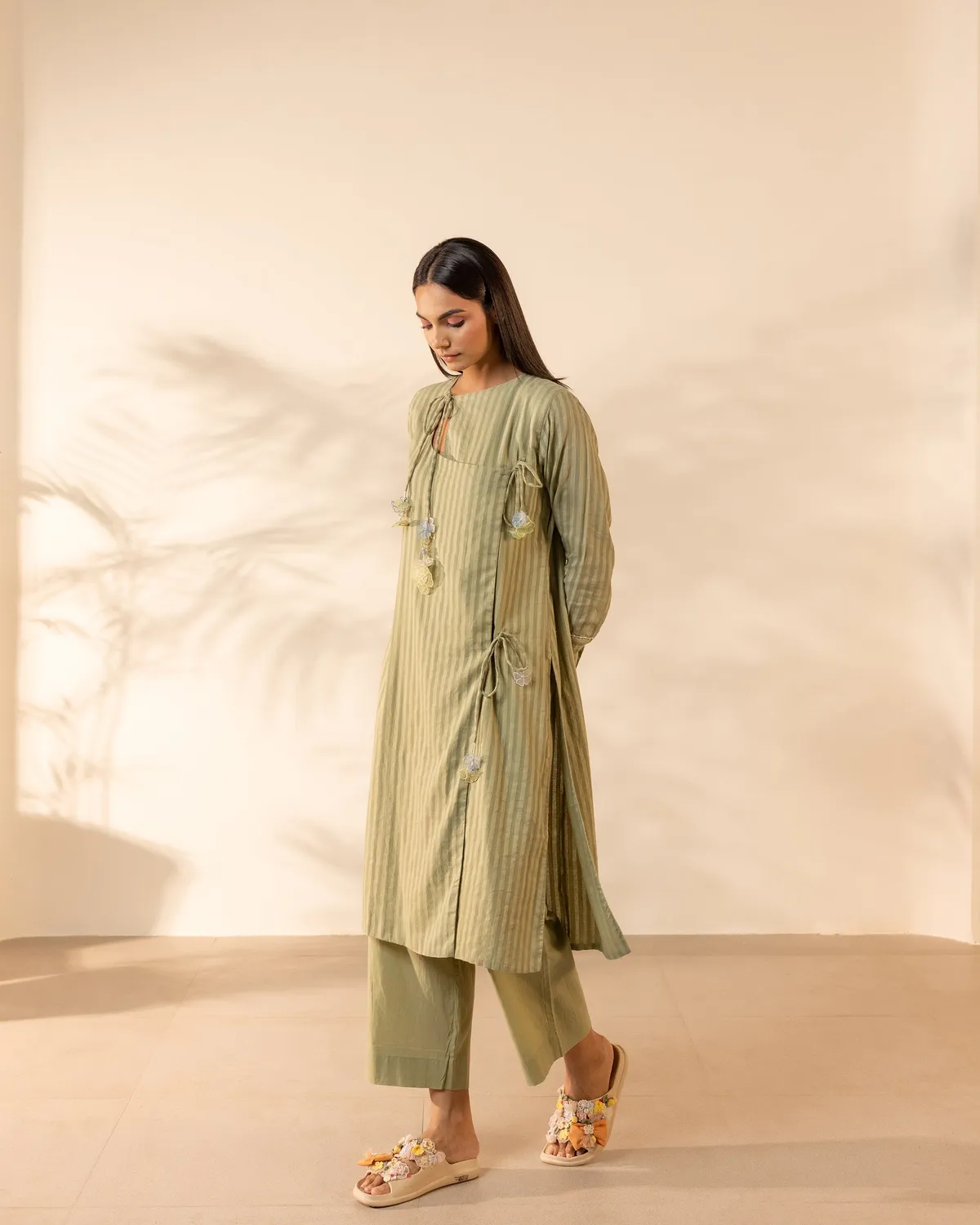 Our Dve Tangerine Honeydew coordinato verde cotone