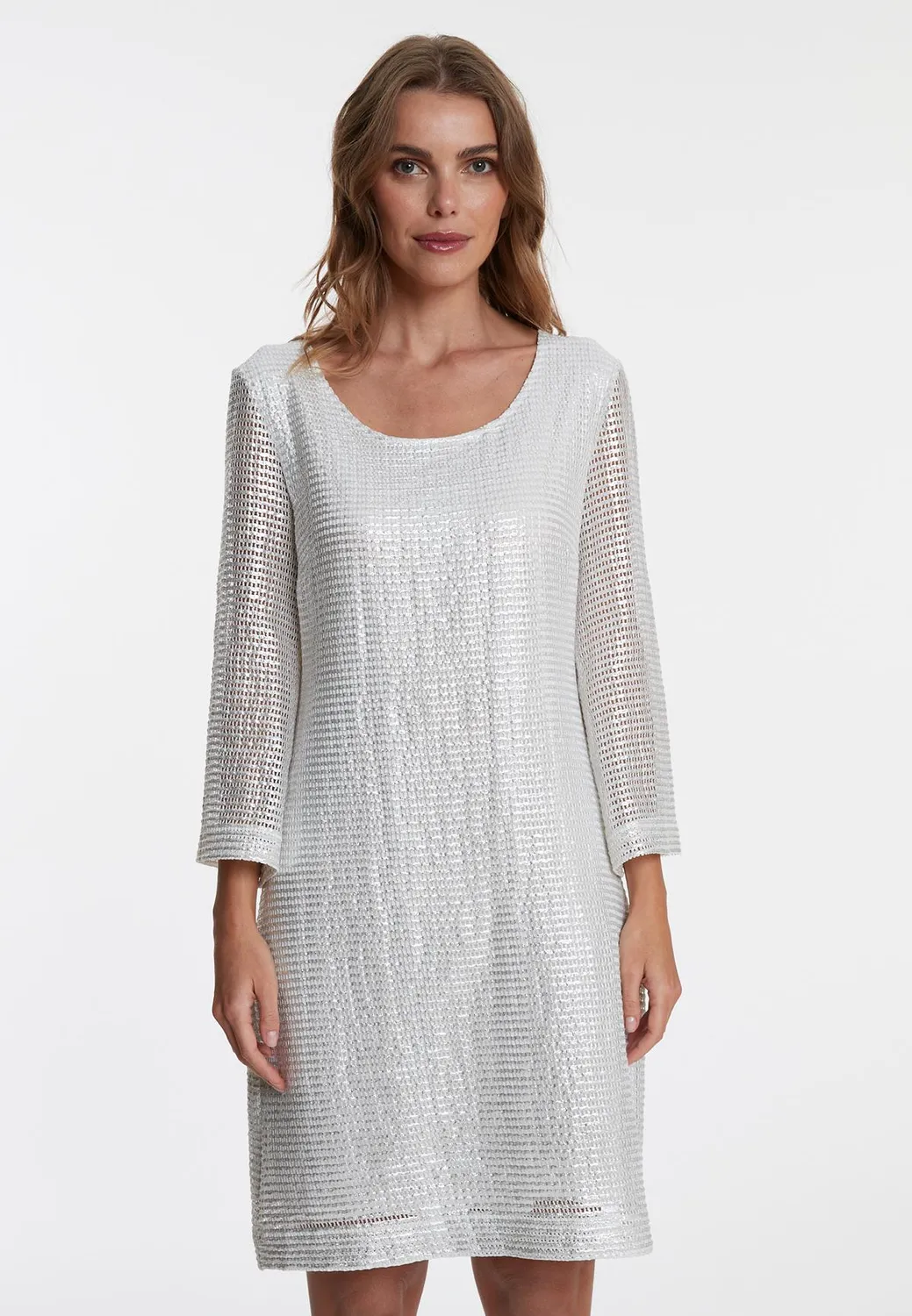 Ana Alcazar Wahesa abito linea A bianco elegante