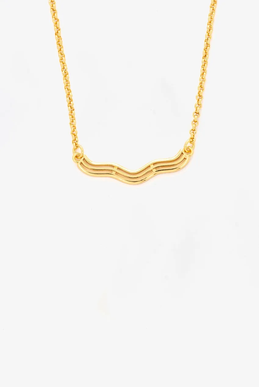 Uchi & Soto Nami Gold Wave collana oro catena fine