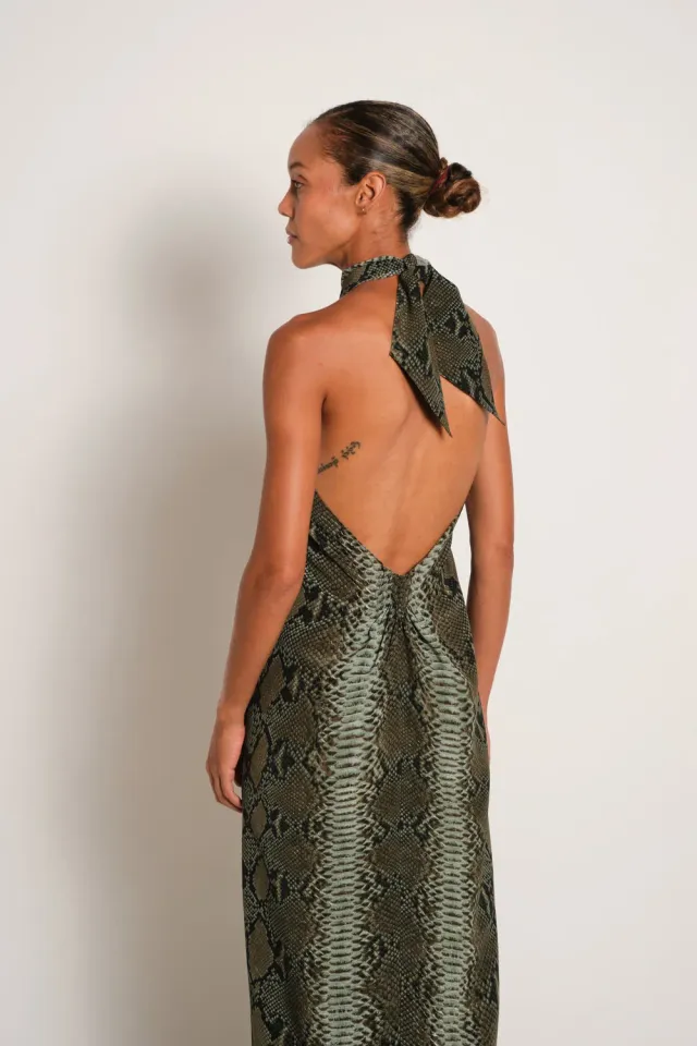 Johanna Ortiz Silent Water top seta verde stampa