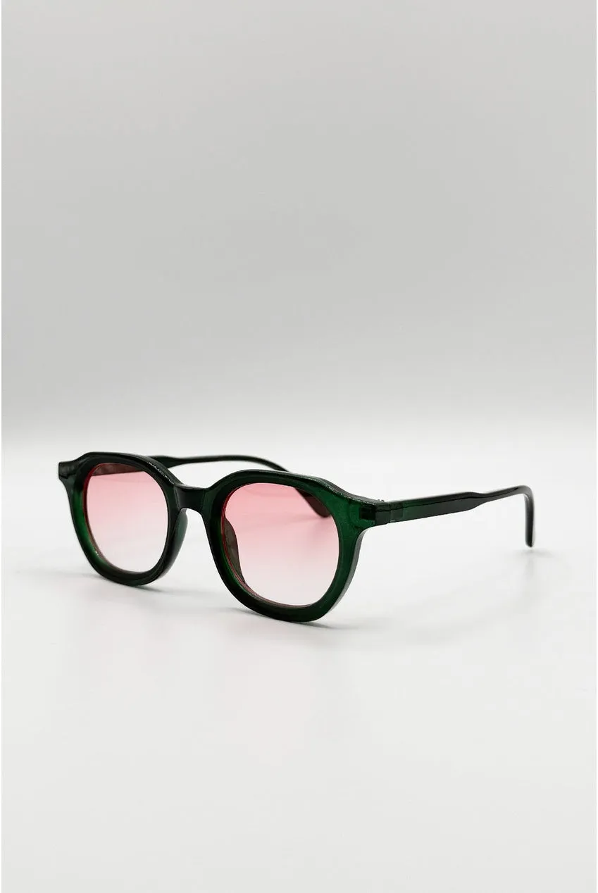 SVNX Bold Preppy SG2604917 occhiali da sole verde rosa UV400