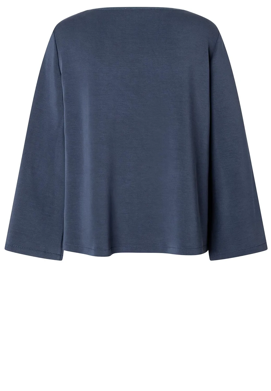 Ana Alcazar Serea top jersey blu maniche trombetta