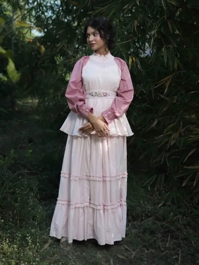 Our Dve Fae Zuphlas Dress vestito rosa cotone 54"