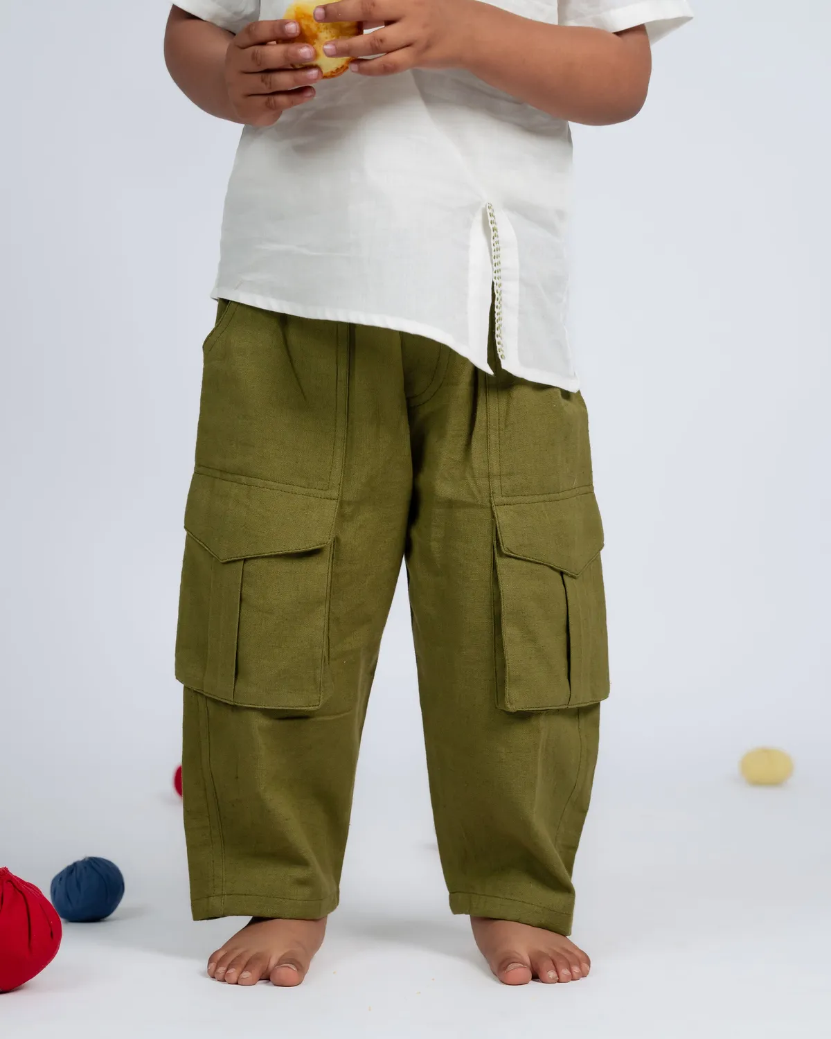Our Dve Signature Boy completo bimbo cotone bianco verde