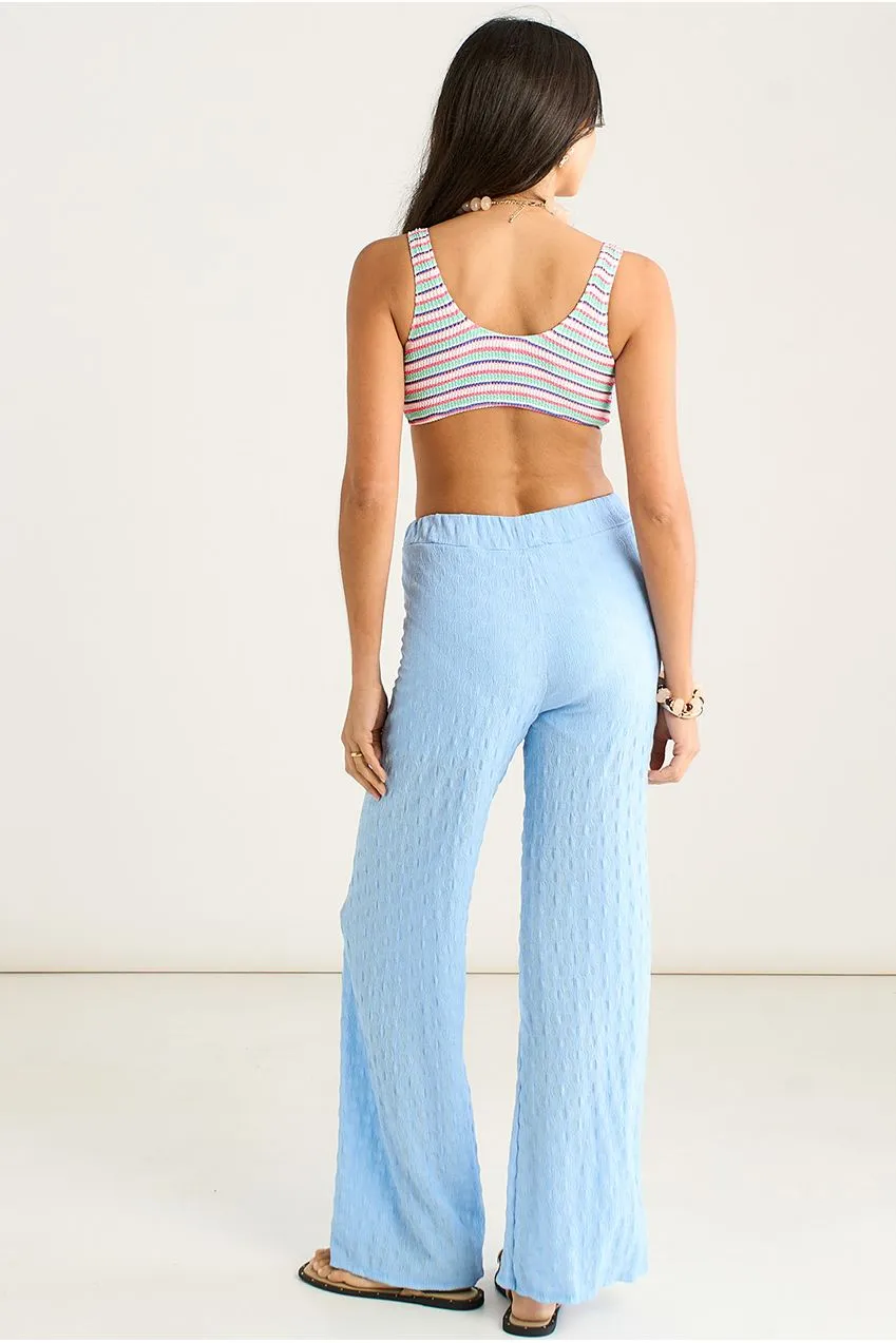 Gini London pantaloni flared azzurri S/M vita elasticizzata