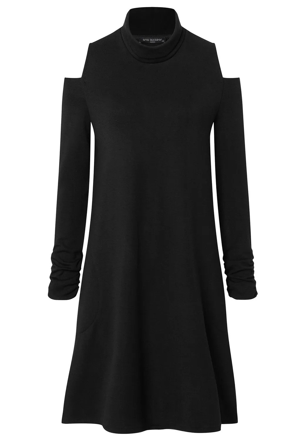 Ana Alcazar Sipa abito jersey nero scollo alto