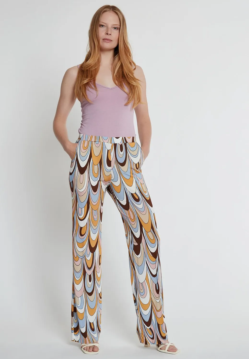 Ana Alcazar Kibori pantaloni fantasia retro