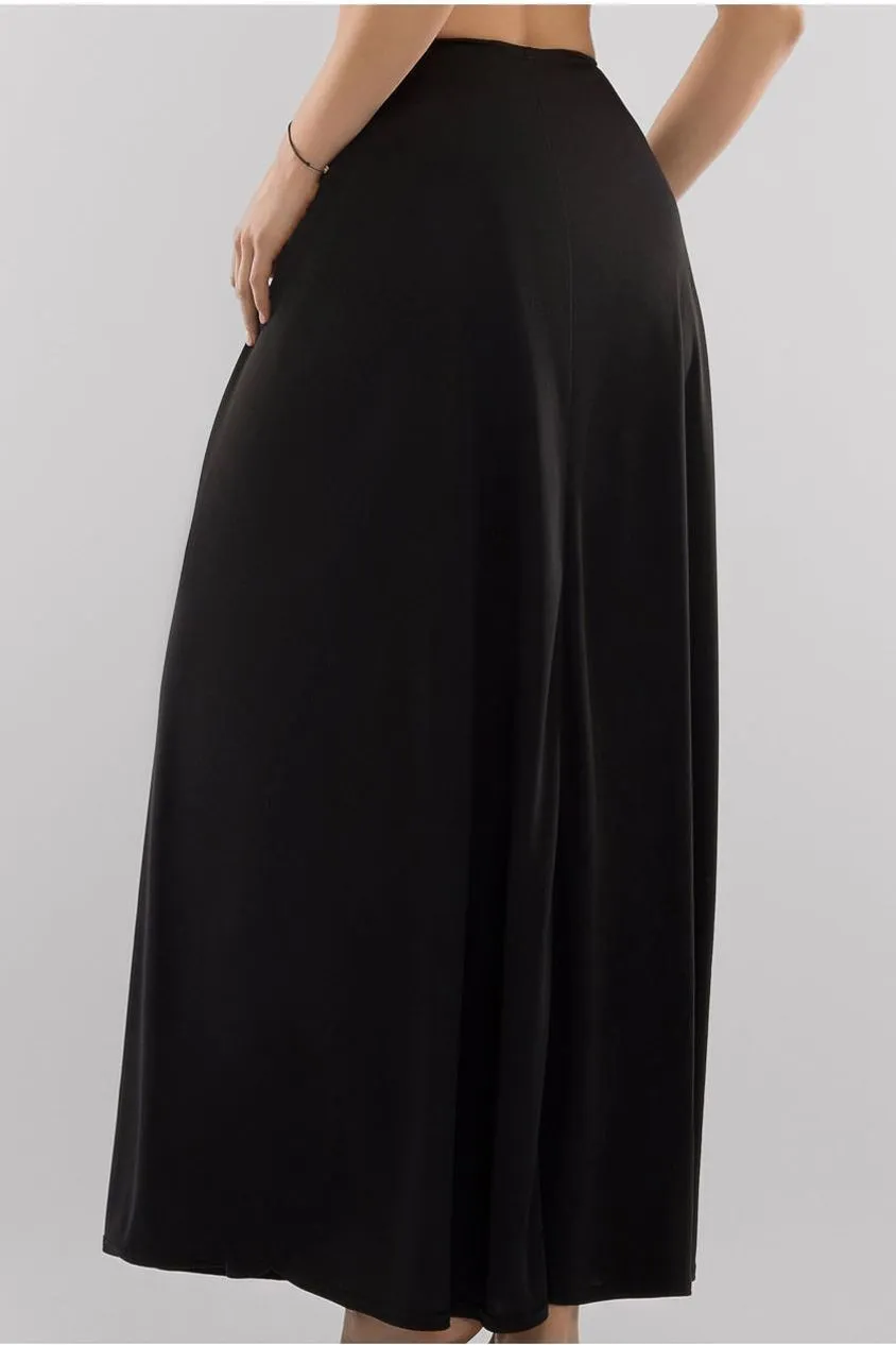 Goddiva Jersey Lining gonna maxi nera beige crema jersey
