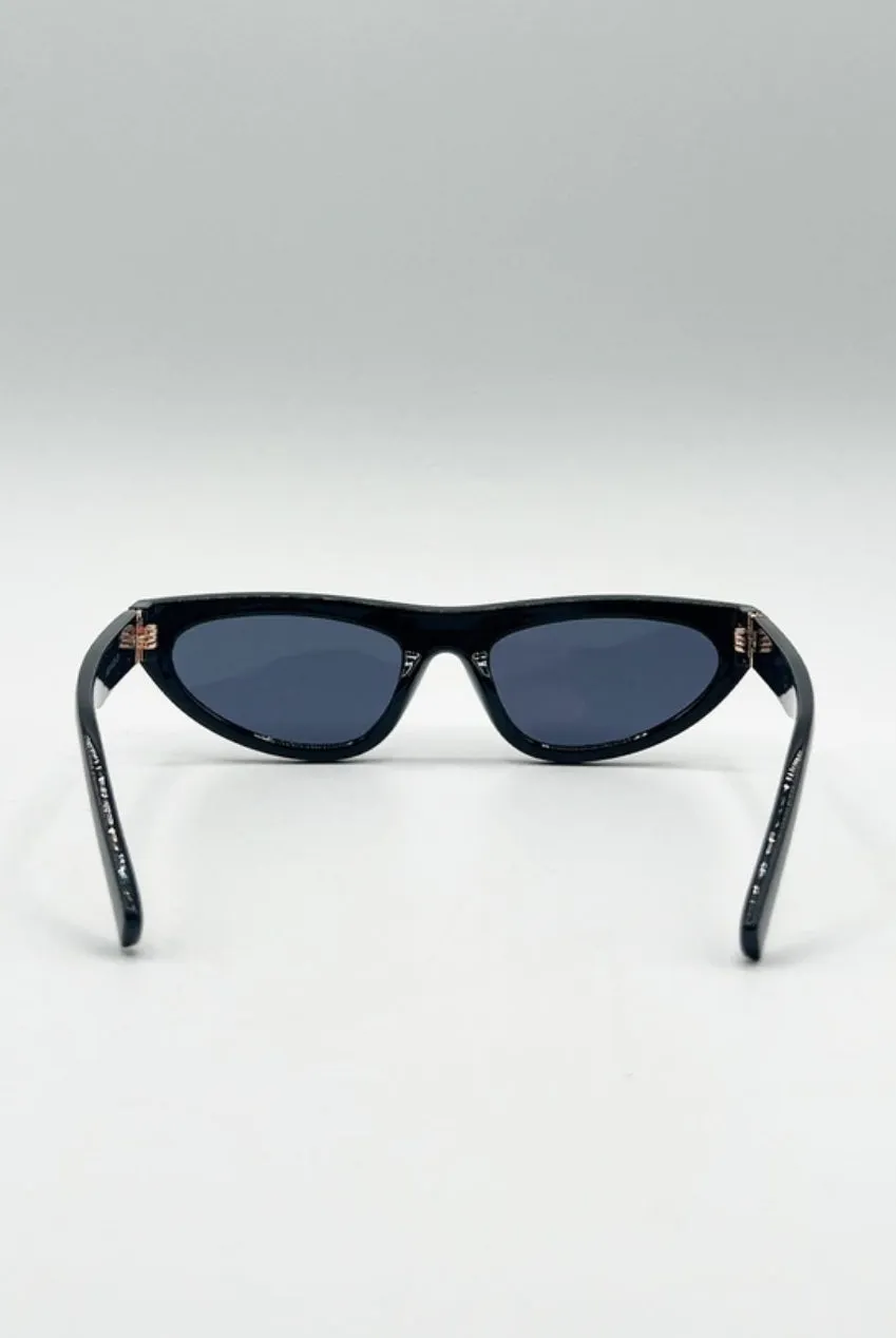 SVNX Retro Oval occhiali da sole nero taglia unica UV400