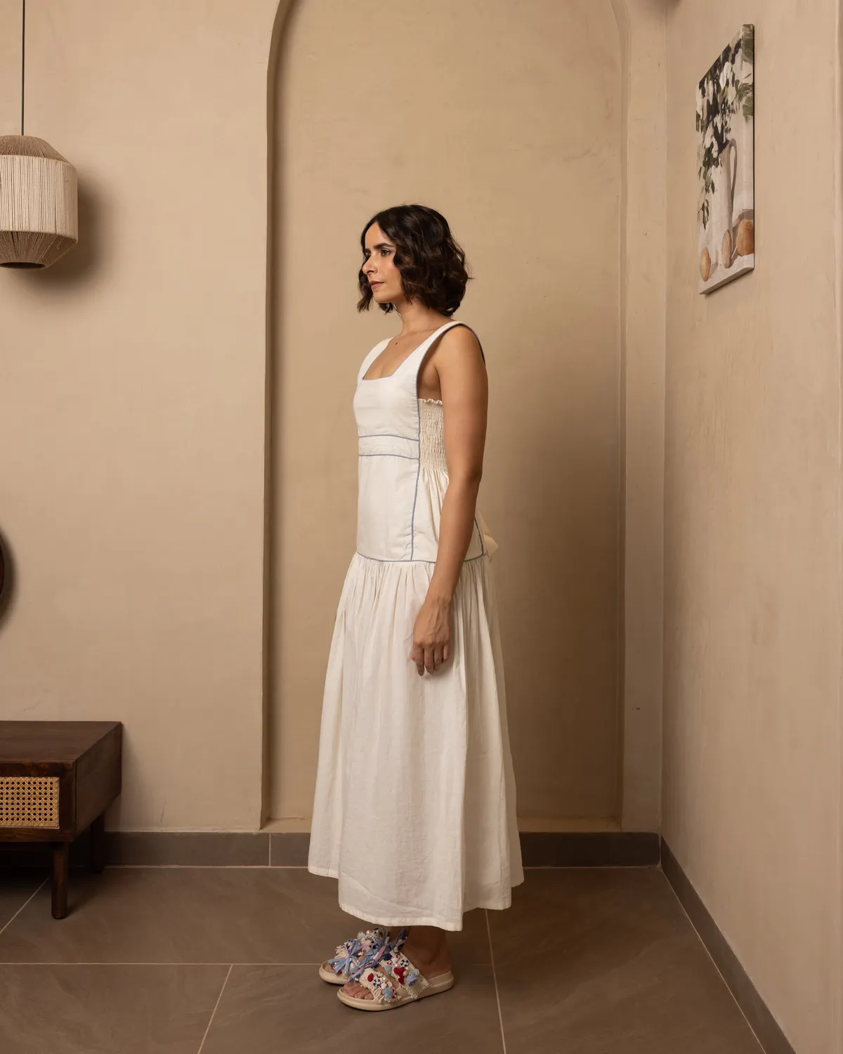 Our Dve Serene Dress abito beige XL cotone