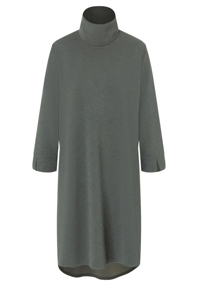 Ana Alcazar Morty abito grigio collo alto tasche