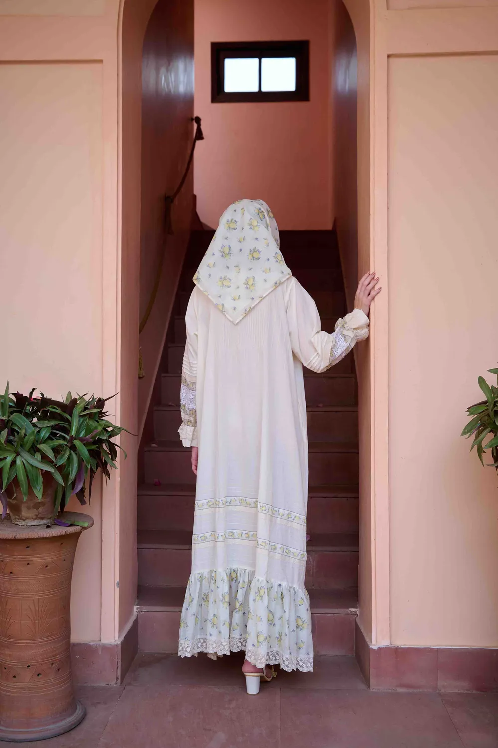 Our Dve Dream Wave Nancy abito lungo beige cotone