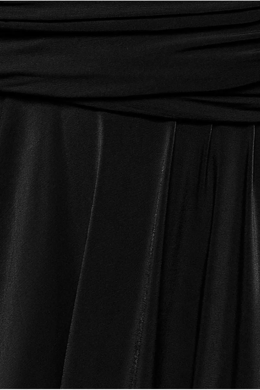 Goddiva abito midi nero schiena scoperta scollo multivia 8