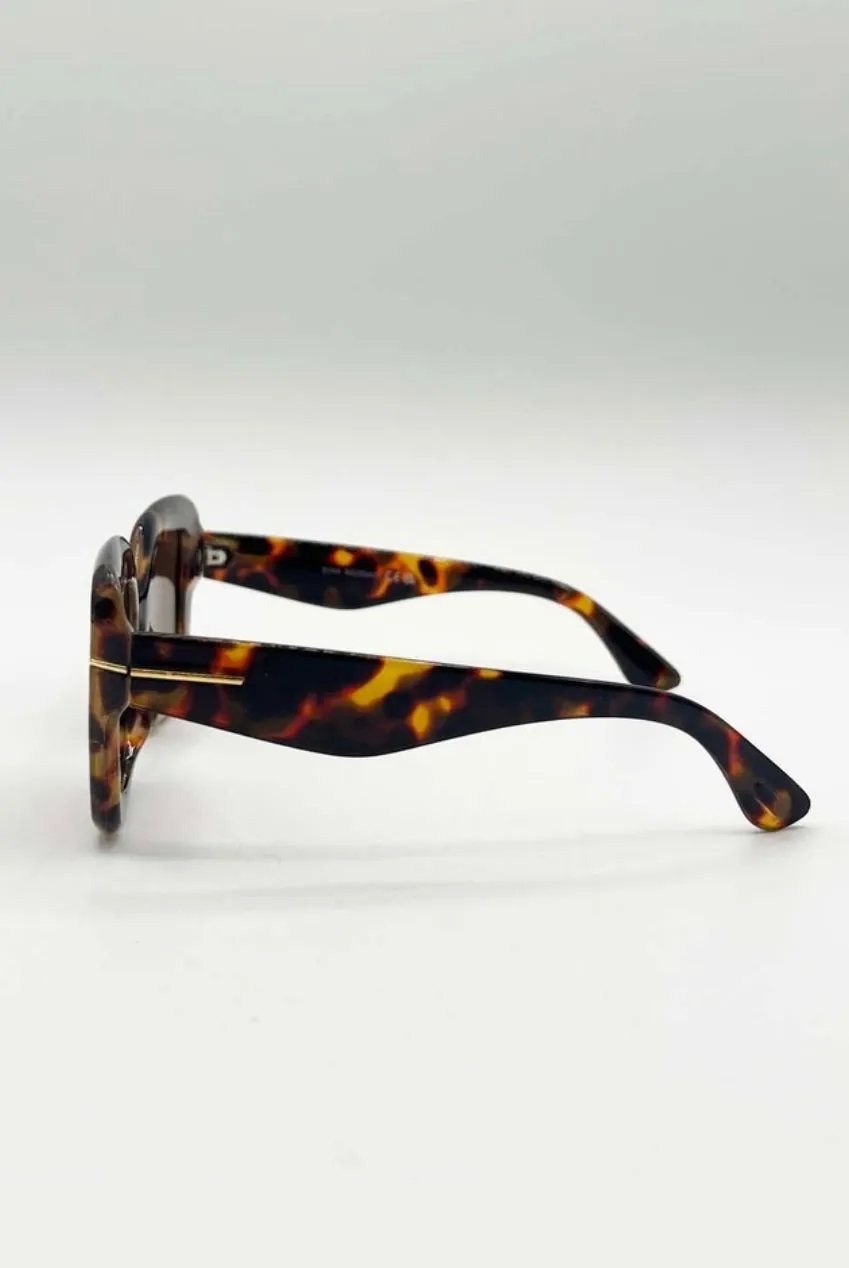 SVNX Bold Square occhiali da sole leopardo marrone