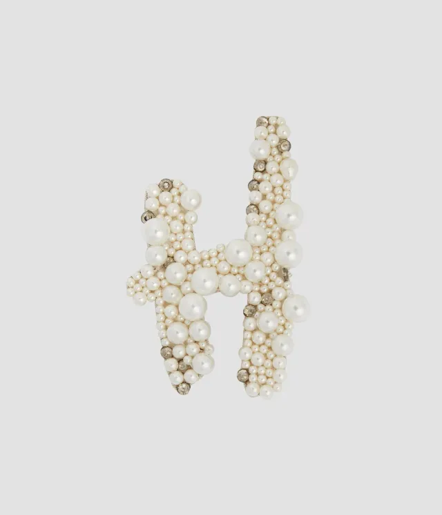 Erdem Pearl Alphabet Brooch H spilla perle lettera H