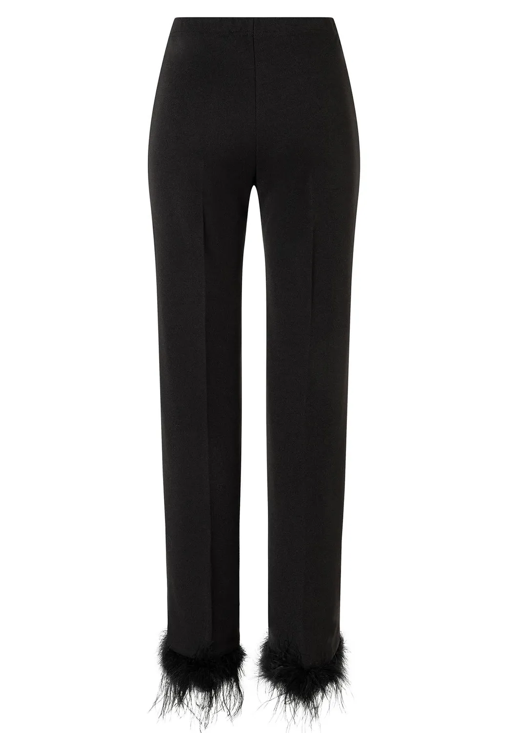 Ana Alcazar Afila pantaloni neri piume eleganti