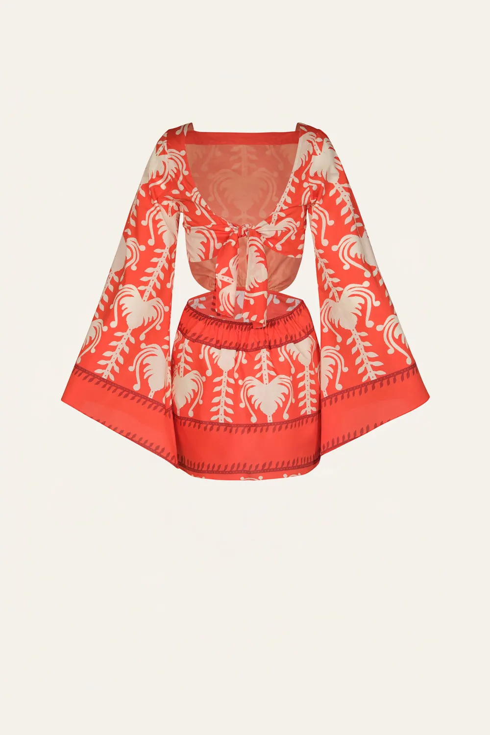 Johanna Ortiz Words Of Wisdom mini abito cotone rosso cut-out