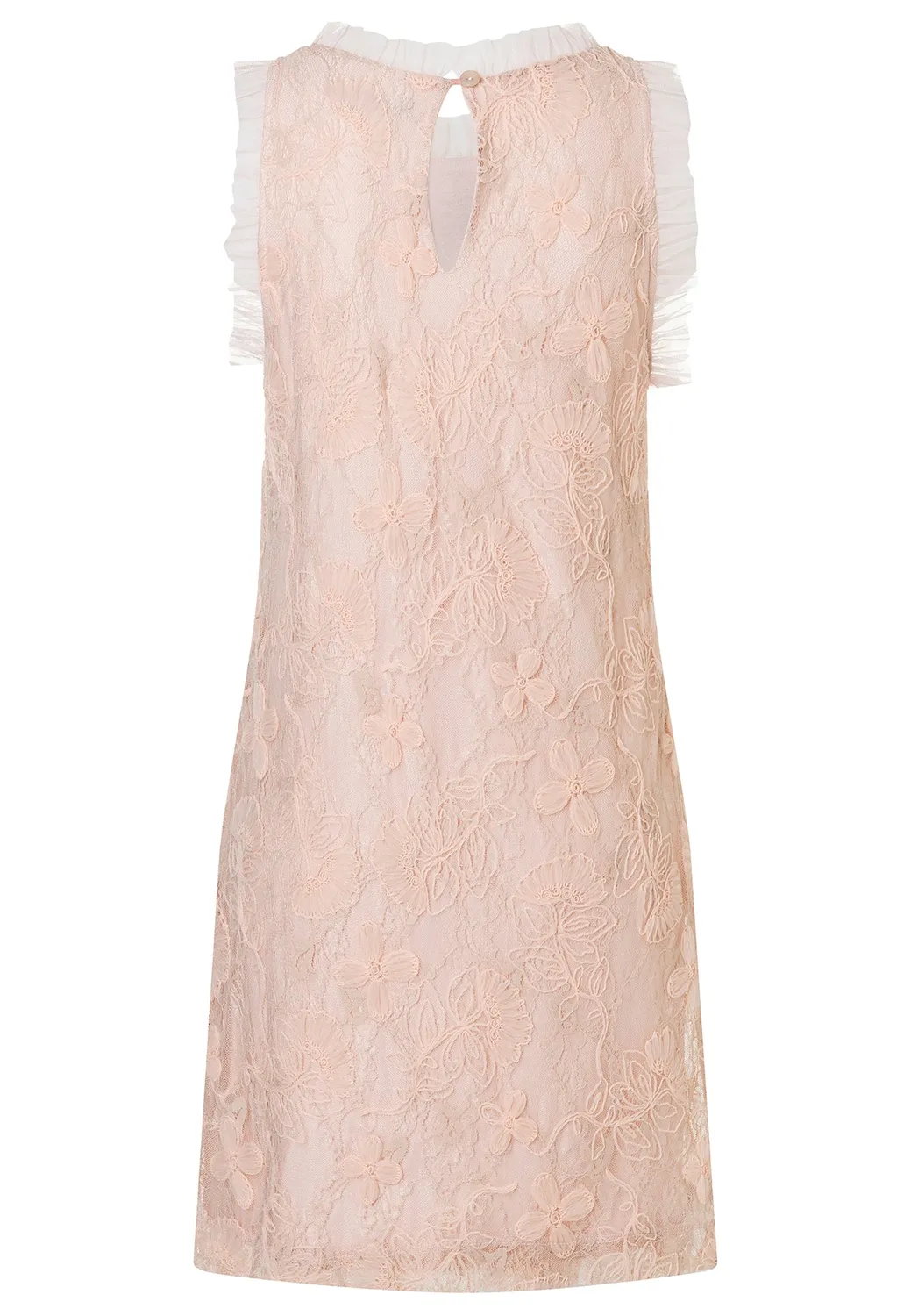 Ana Alcazar Daisa abito in pizzo rosa corto