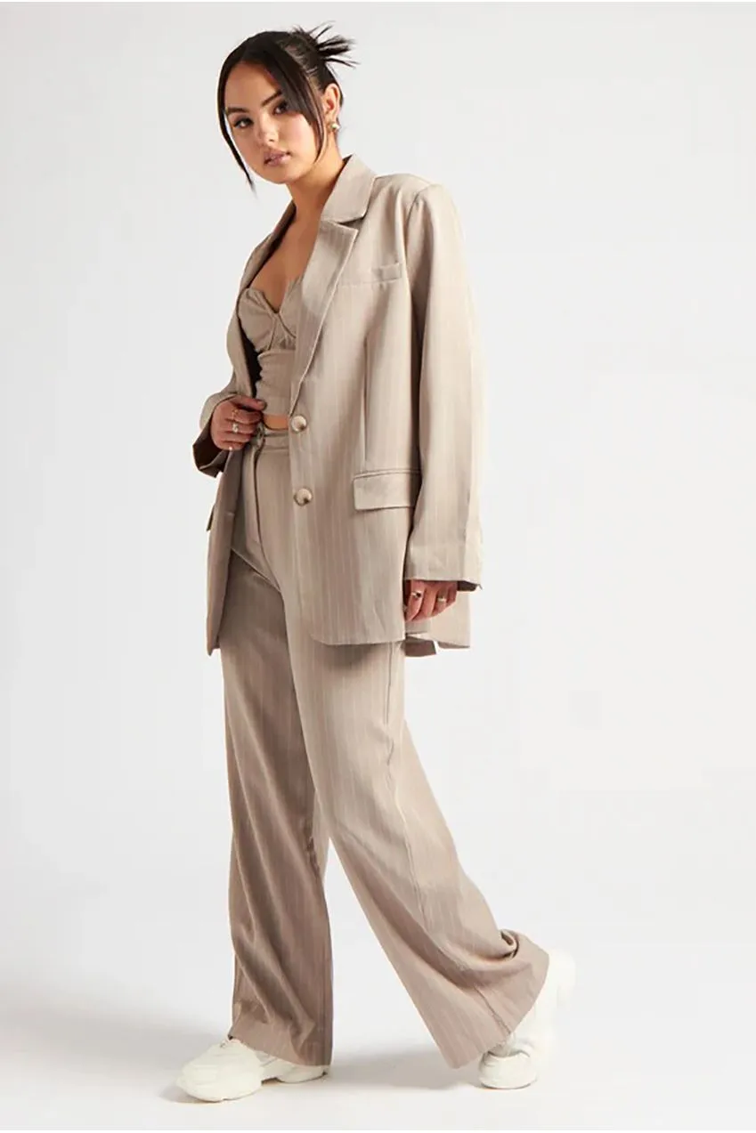 Urban Bliss Striped blazer beige rigato classico