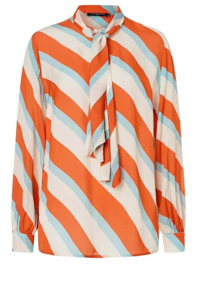 Ana Alcazar Zedana camicia fiocco bianco arancione
