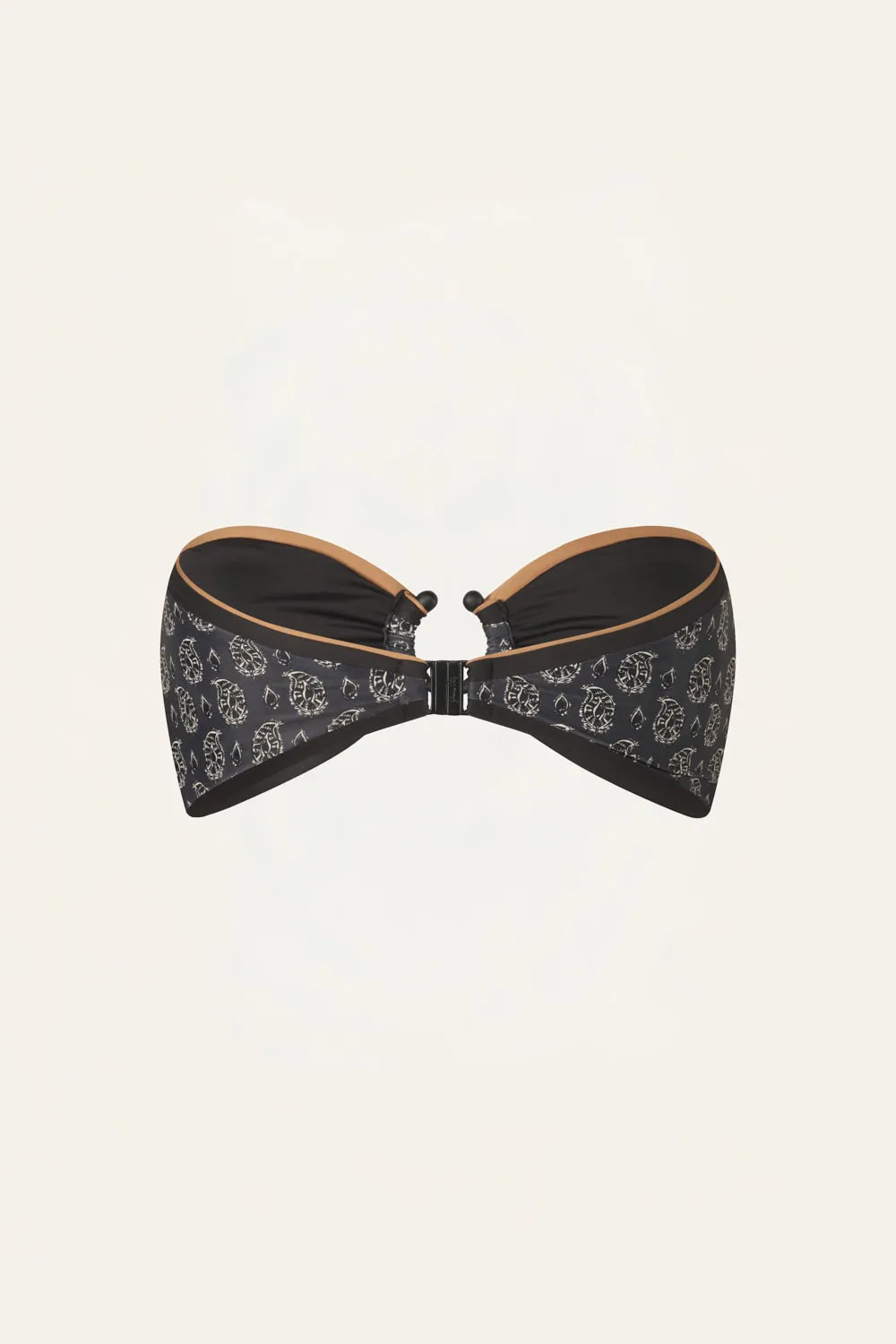 Johanna Ortiz Seawaters top bikini fascia nero ecru