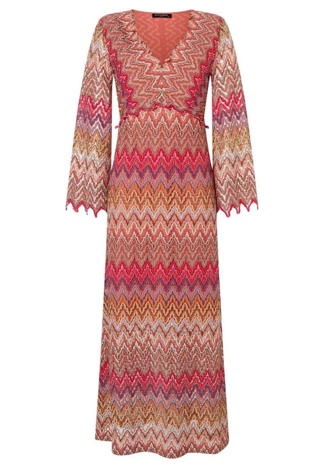 Ana Alcazar Zantea abito maxi rosso scollo a V