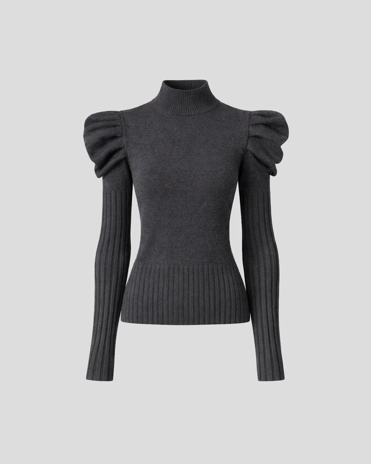 Violante Nessi Vittorio maglione grigio merino collo alto