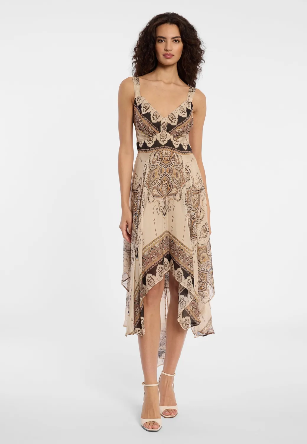 Ana Alcazar Deana abito midi marrone paisley