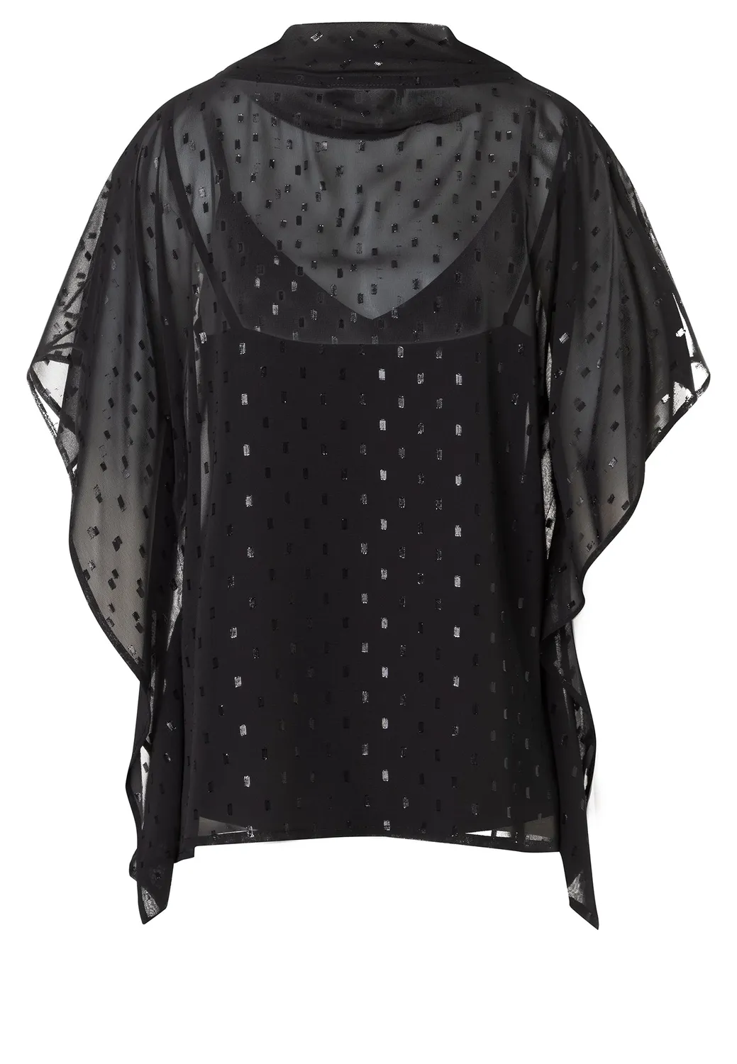 Ana Alcazar Cibini top chiffon nero glitter