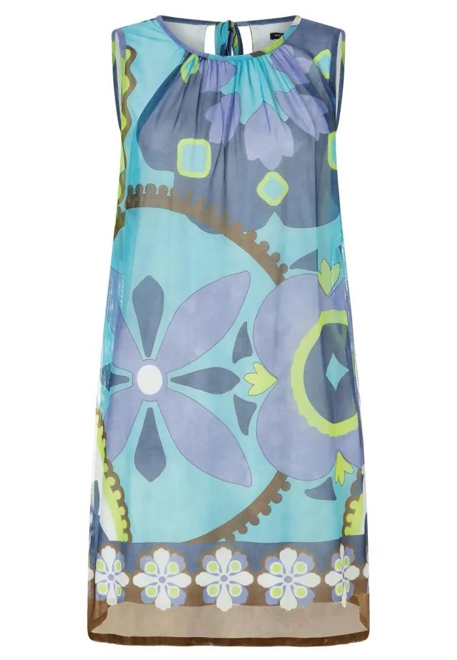 Ana Alcazar Wemona vestito rete azzurro fiori